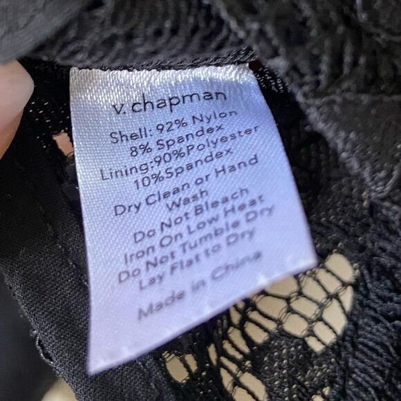 NWT V. Chapman Delphine Black Top Lace Blouse Size 0 - Picture 9 of 11